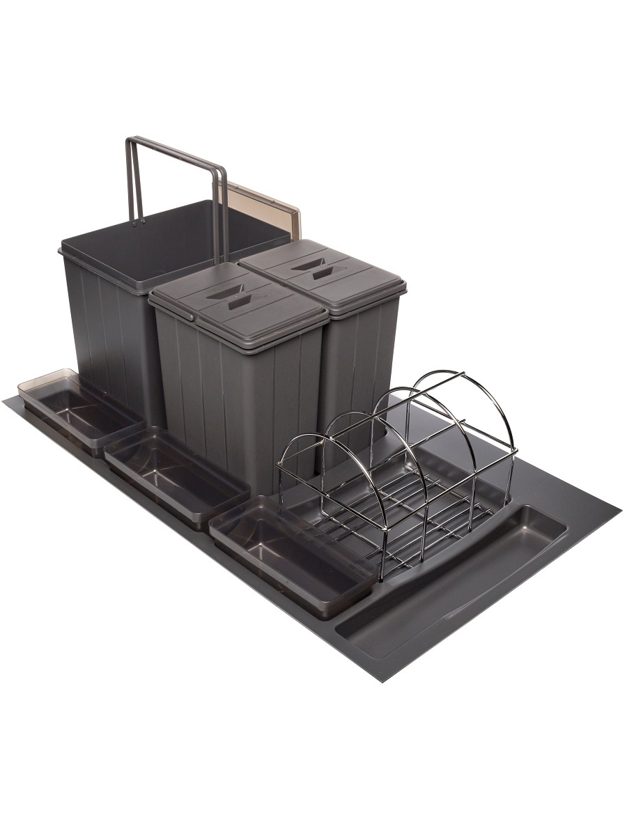 Система сортировки мусора Omega Duet 900/31/3 Anthracite NAVAKO 10269 - Вид №1