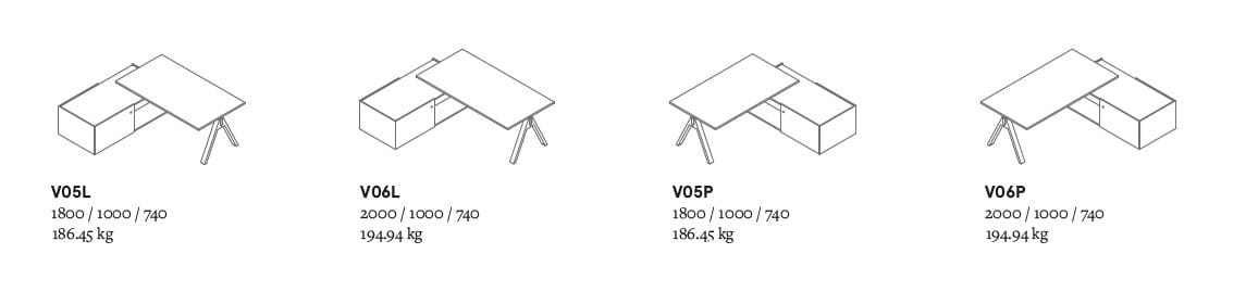 Деревянный угловой секционный стол со встроенной полкой MDD Viga ARCH-00080022 - Вид №50