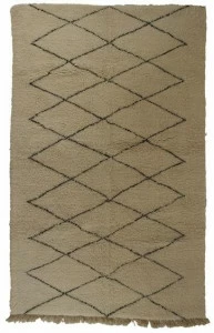 AFOLKI Прямоугольный шерстяной коврик с длинным ворсом и геометрическими мотивами Beni ourain Taa1115be