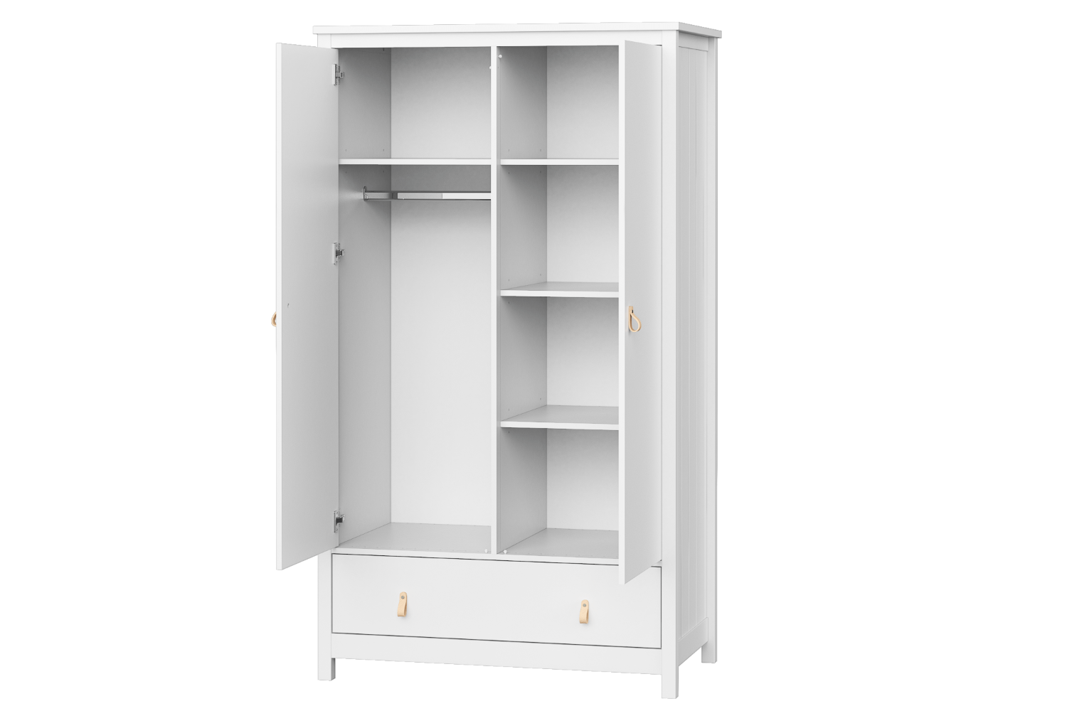 Шкаф распашной белый с 2 дверцами и ящиком Wood ELLIPSE ELLIPSE WOOD 00-3951342 Белый Santreyd  - Вид №3