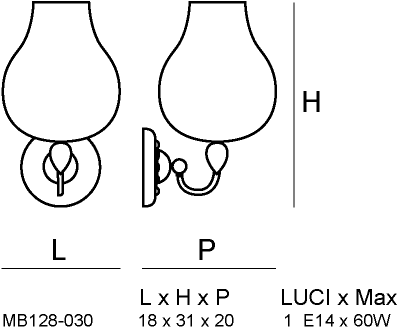 Siru Настенный светильник из муранского стекла Odalisca Mb 128-030  - Вид №1