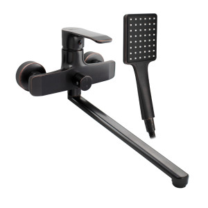 GFmark - Смеситель в ванную, длинный излив, шаровый, с дивертором на корпусе, под состаренную МЕДЬ, код: 5770