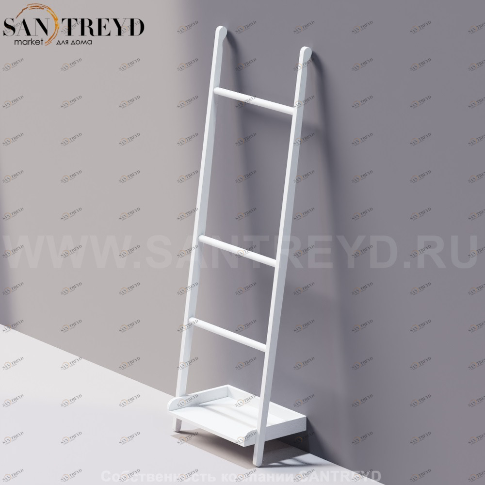 Agape STAIRS Вешалка для полотенец с одной полкой белая ACOM0532NZ