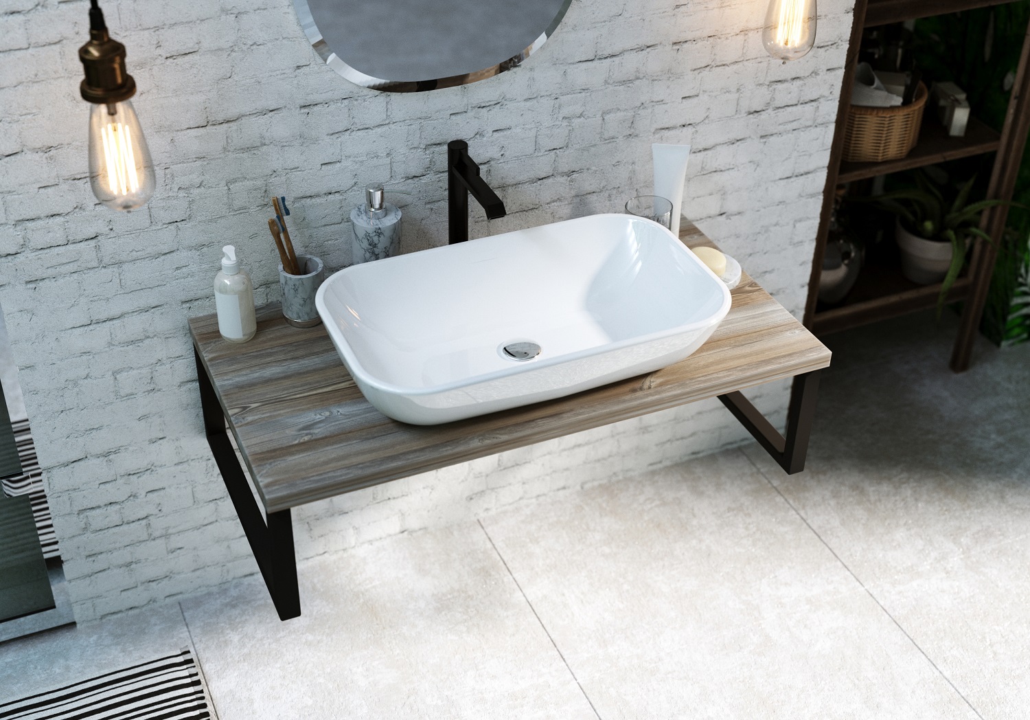 У85834 Столешница GRUNGE LOFT 90 Дуб Намибия 1 Marka GRUNGE LOFT  - Вид №1