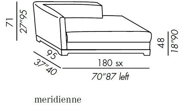 Meridiani Мягкая кушетка из ткани Allen sun-id-1408579 - Вид №1