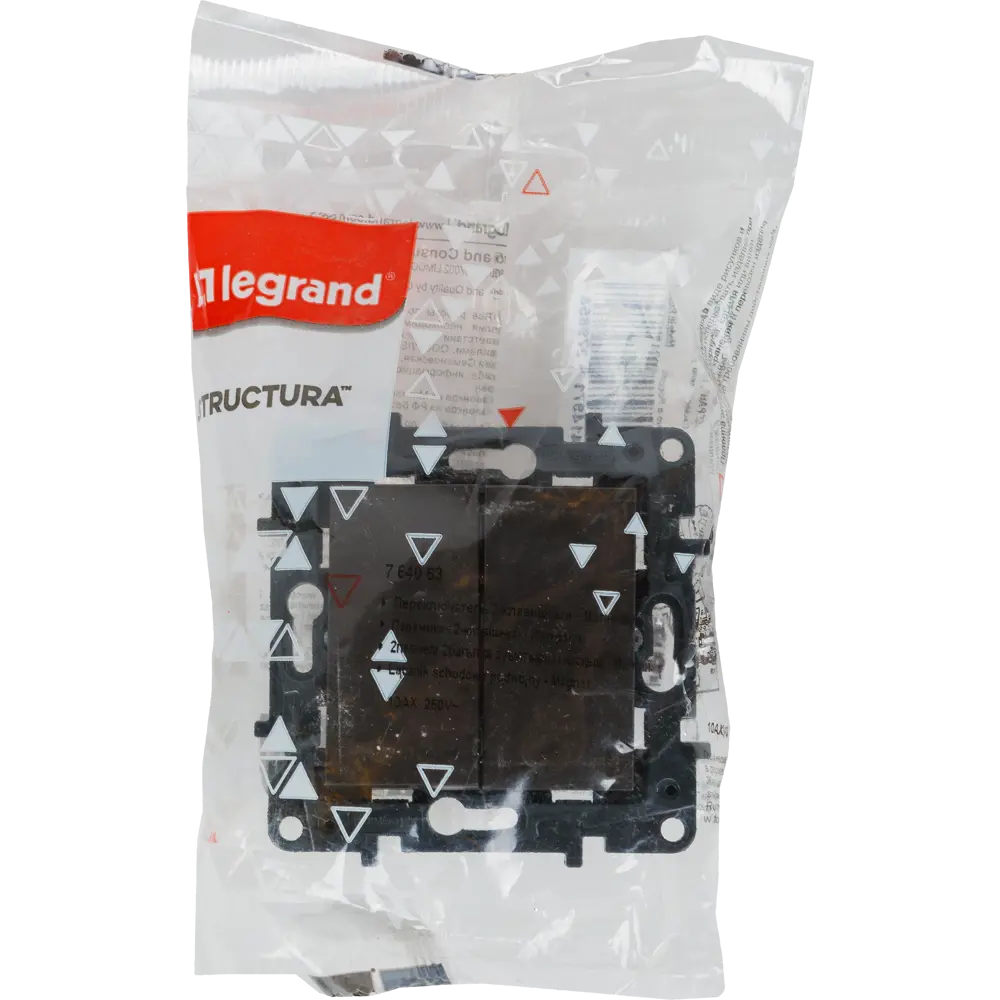 Переключатель двухклавишный - Legrand Structura - 10A 250В безвинтовые зажимы - магнезиум 82064653 STLM-2109955 - Вид №5