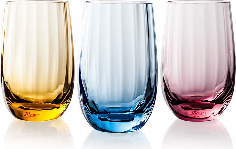 10551552 Moser Набор из 6 стопок для водки Moser "Оптик" (6цв) 80мл Хрусталь бессвинцовый 