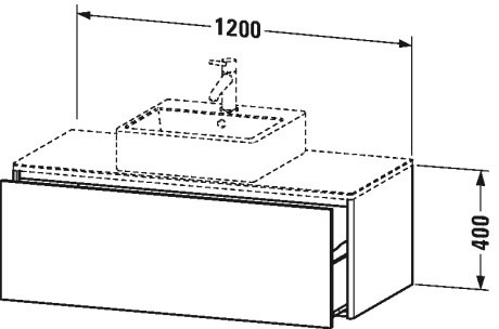 XS490203636 Тумбочка для подвесной консоли XSquare #XS4902 1200 x 548 мм Белый шелковисто-матовый лак Duravit - Вид №1