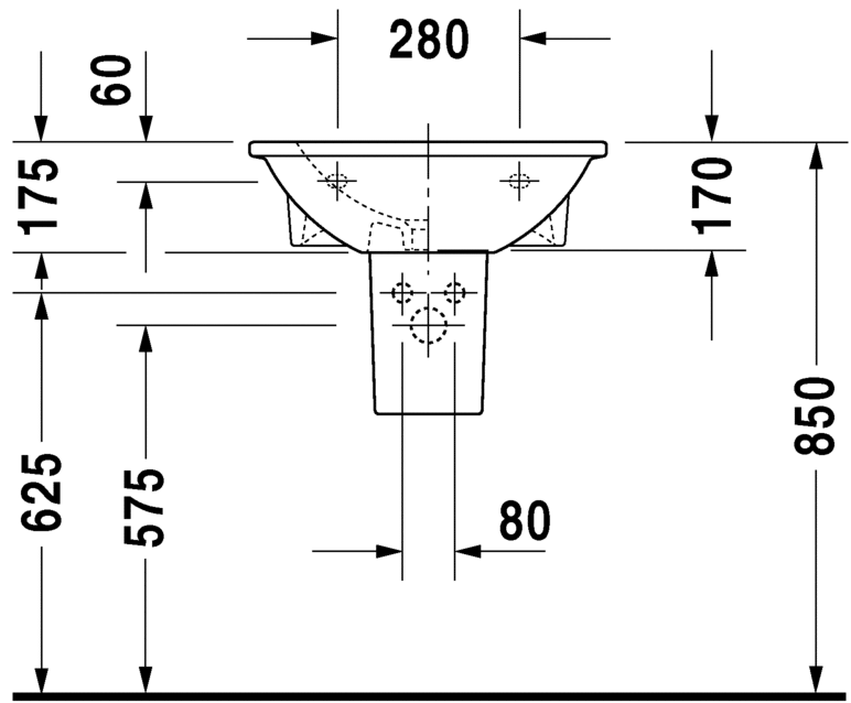 2621550030 Подвесная раковина настенная овальная Duravit Darling New - Вид №5