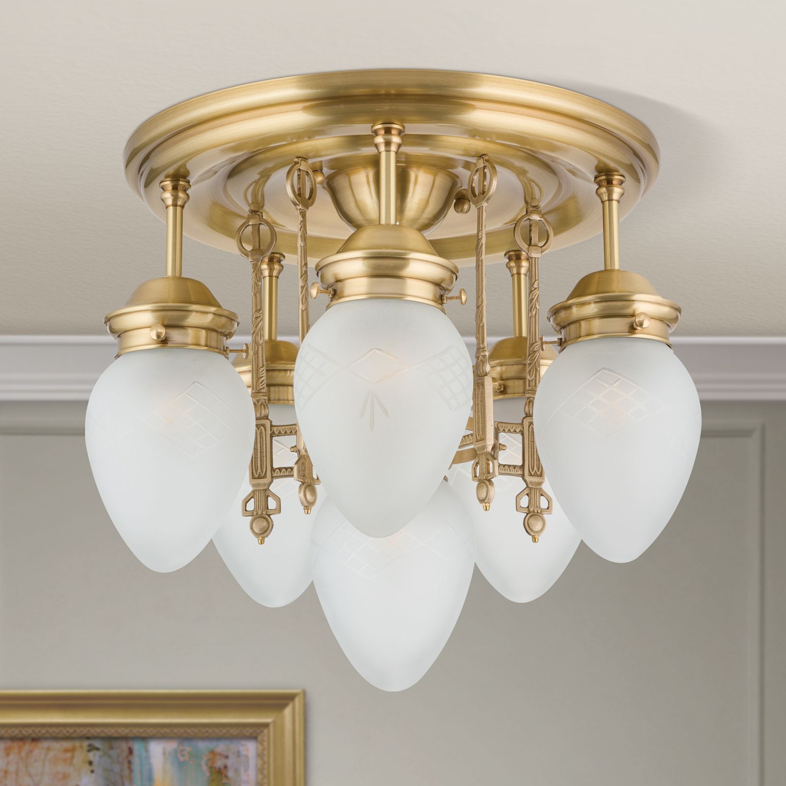 Потолочный светильник из латуни и стекла Orion Будапешт ARCH-00151867 - Вид №1