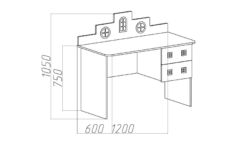 Детский письменный стол с ящиками левый "Амстердам" МАНДАРИН АМСТЕРДАМ 179546 Молочный Santreyd  - Вид №3