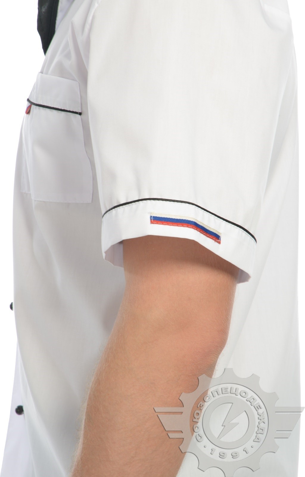 69054 Куртка поварская "Люкс-Лайт" короткий рукав белая  Повар  размер 60-62/182-188 Спецодежда  - Вид №4