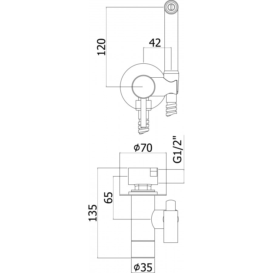 PE870303015 Гигиенический душ цвет хром Webert Pegaso - Вид №1
