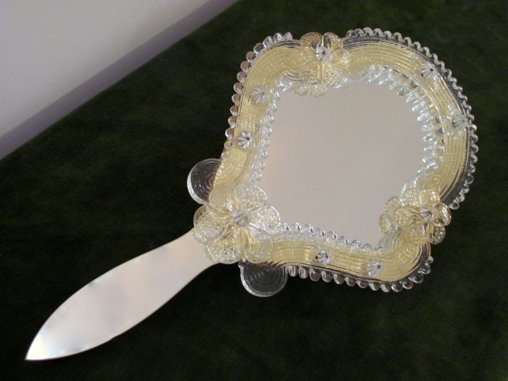 1654 ORIGINALMURANOGLASS Ручное Венецианское Зеркало Королева - муранское стекло  см  - Вид №1