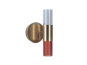 Светодиодный настенный светильник из латуни и цветного стекла