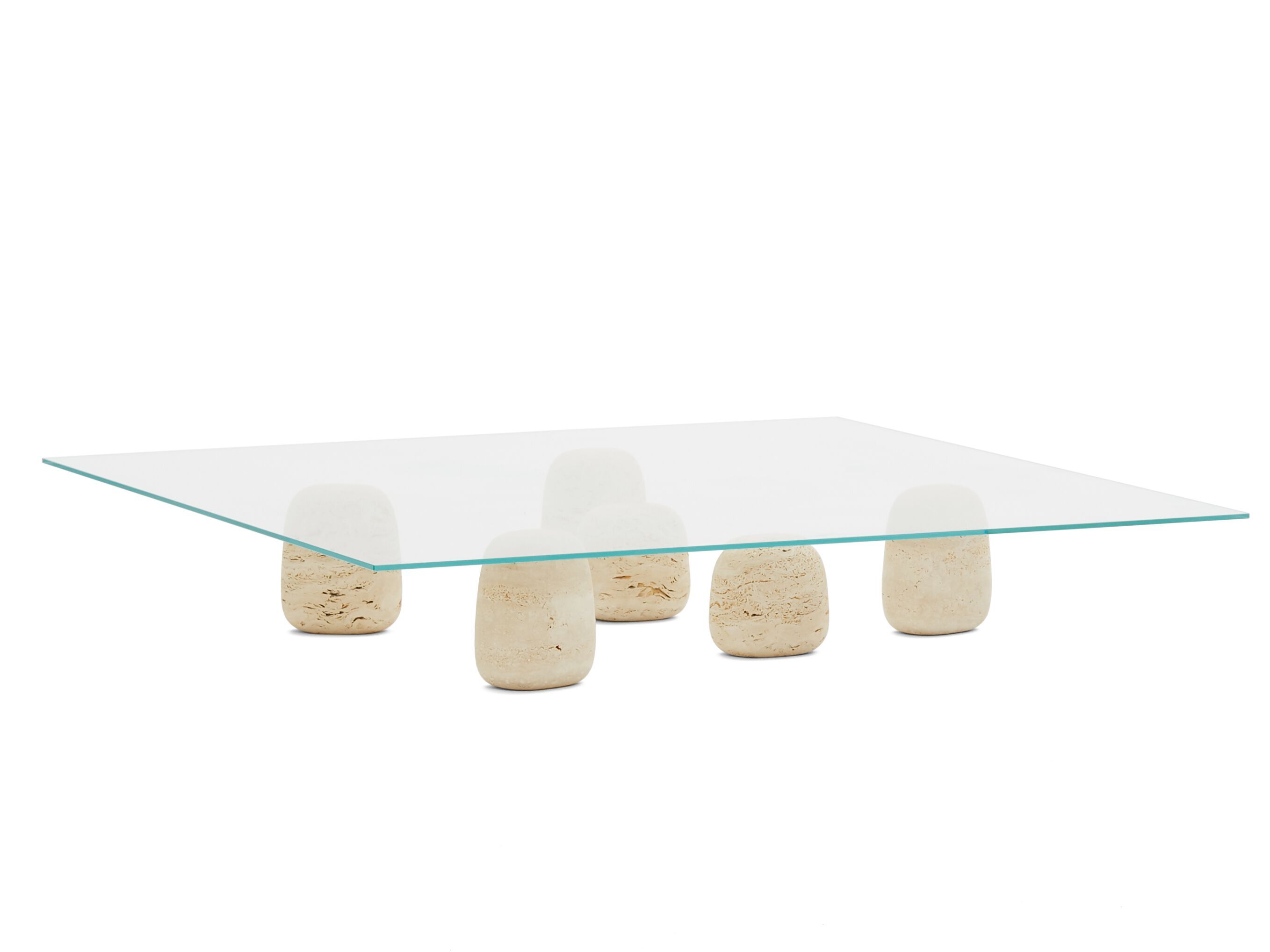 Квадратный Хрустальный низкий журнальный столик с мраморной основой DE PADOVA ISHI STONE ARCH-00061130