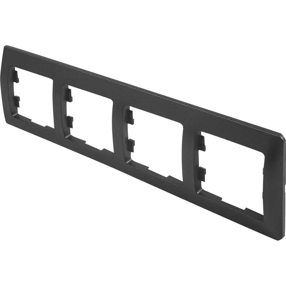 Schneider Electric Glossa — рамка для розеток на 4 поста в цвете антрацит 86710231 STLM-0070834 - Вид №1