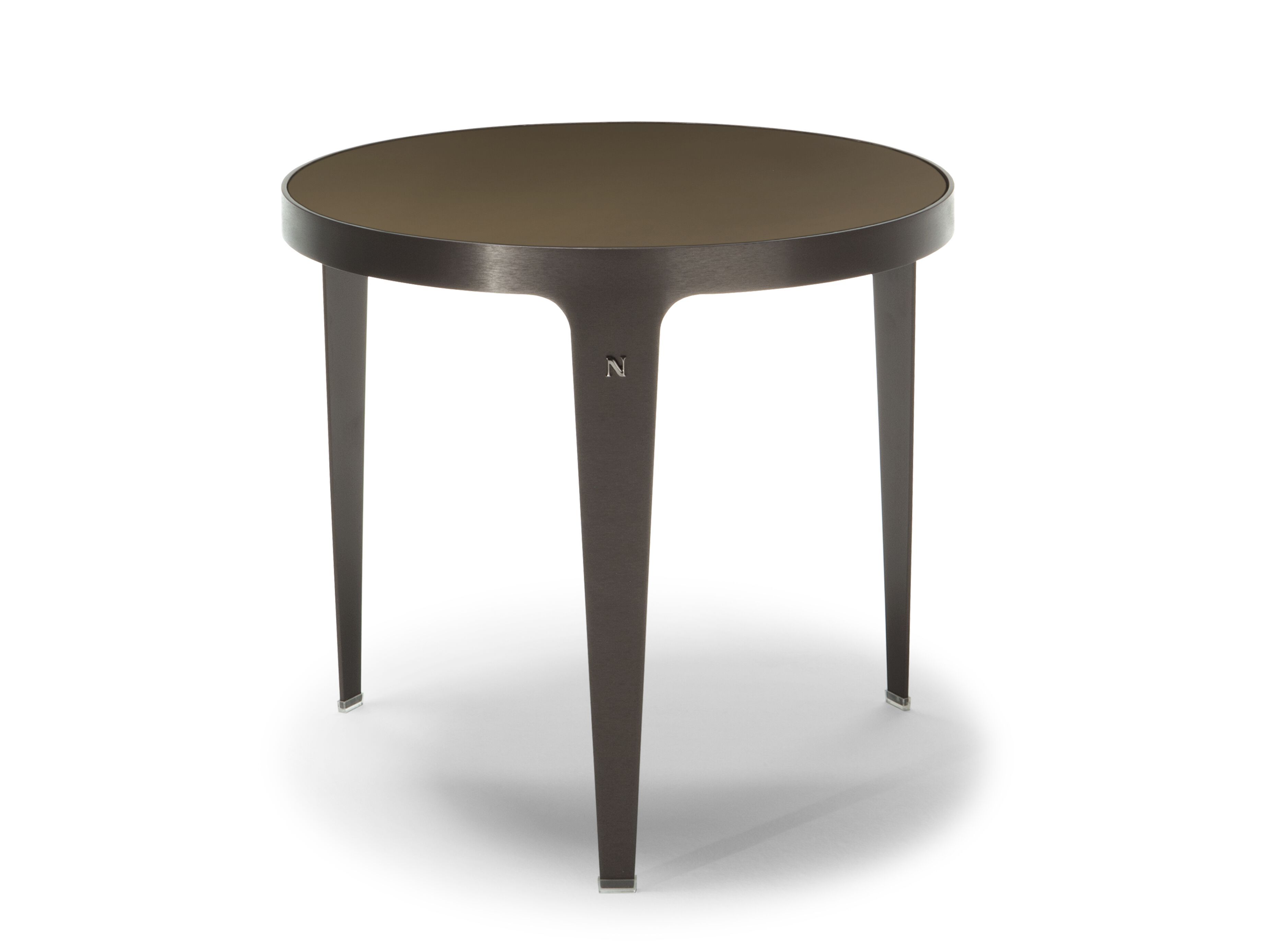 Высокий круглый журнальный столик со стеклянной столешницей Natuzzi Italia Herman ARCH-00040409