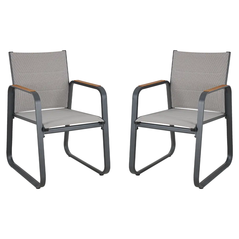 Стул садовый BEGINIA Aldan 55x62x86 см алюминий серый 2 шт STLM-2048504 - Вид №6