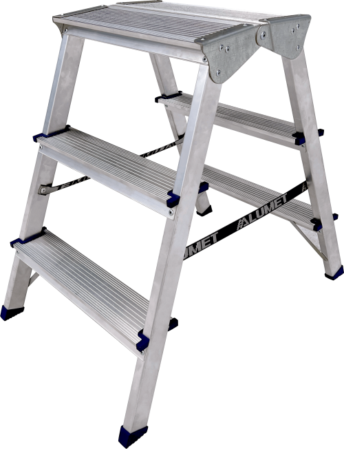 Стремянка алюминиевая двухсторонняя ADK 6203 ALUMET 