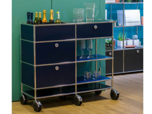 Металлическая тележка для еды с ящиками