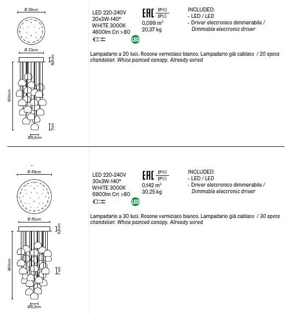 Кристалл подвесной светильник Fabbian Multispot ARCH-00044771 - Вид №10