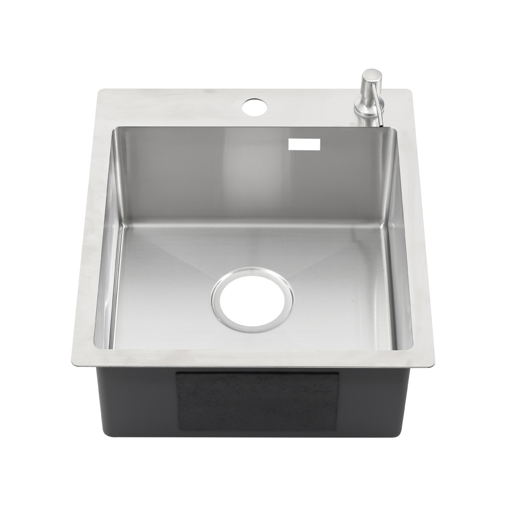 Мойка R44485HK MELANA ProfLine 3,0/200 САТИН врезная прямоугольная в комплекте с дозатором MLN-R44485HK+дозатор - Вид №2