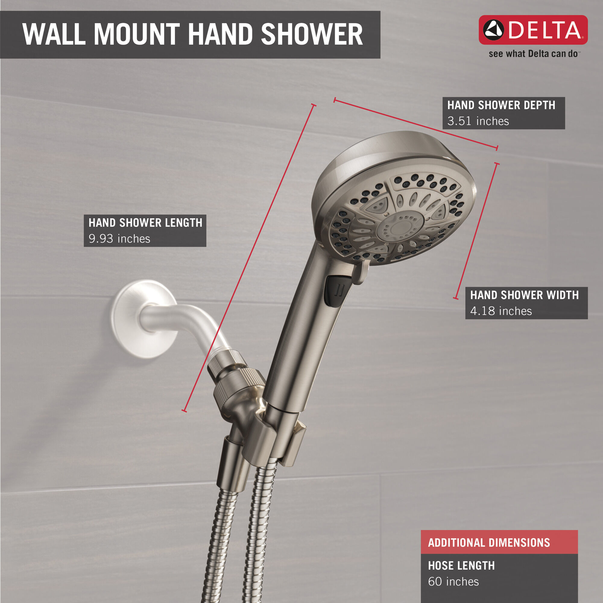 75601SN 7 Настройка ручного душа Delta Faucet Universal Showering Матовый никель Spotshield  - Вид №2