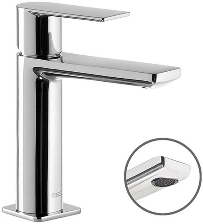 ЧЕРДАЧНЫЙ смеситель с одной ручкой для умывальника с автоматическим сливом.-20010301D TRES