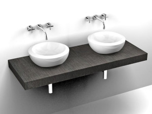 Двойной подвесной шкаф для умывальника из ламината