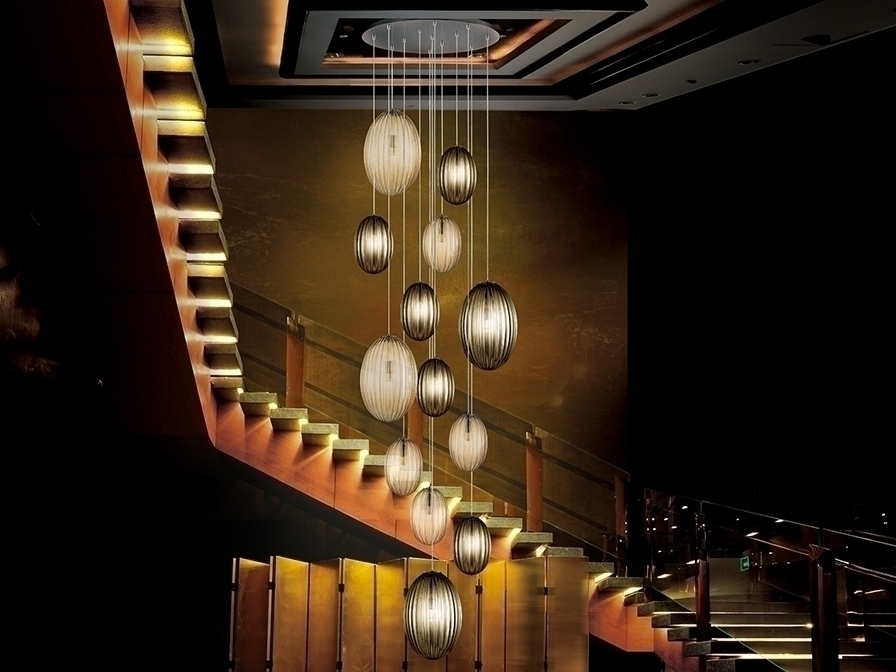 098198 Подвесной светильник дымчатый/янтарный 13L DIM Schuller Ovila 