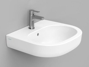 Керамическая подвесная овальная раковина с переливом