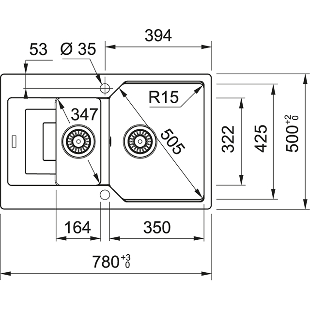 UBG 651-78 Мойка кухонная прямоугольная Franke Urban - Вид №1