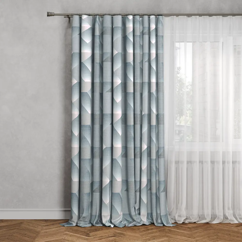 SEASONS Штора димаут Лион с лентой 150x260 см небесно-голубой бархат 88948010 STLM-1358956