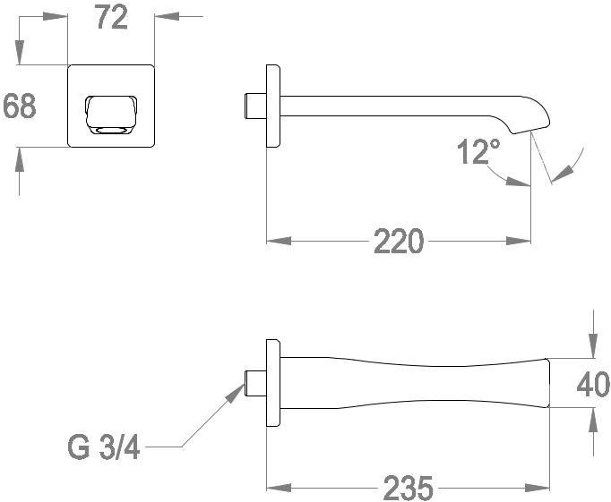 Fir Italia Стенной излив Déco 87 8746343 - Вид №1