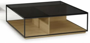 Kendo Mobiliario Низкий квадратный журнальный столик с журнальной полкой
