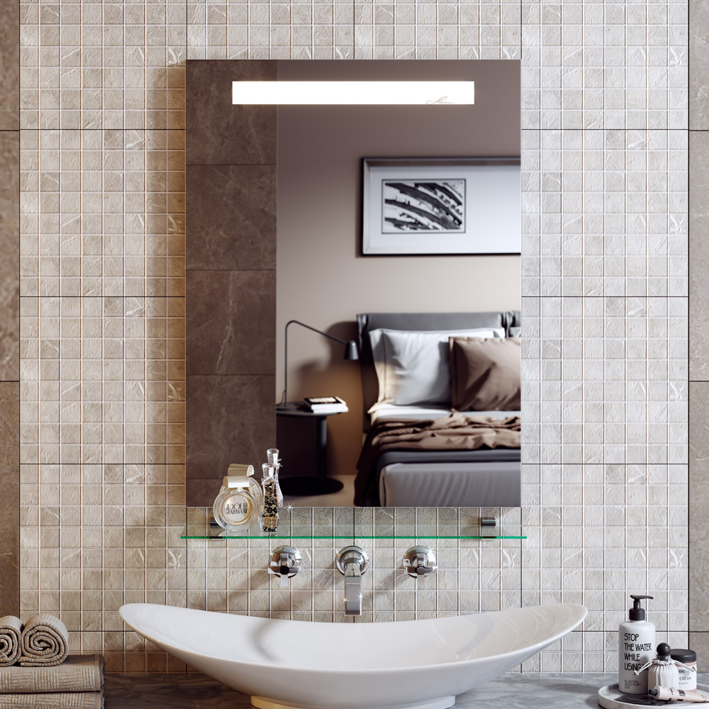 Зеркало в ванную с подсветкой белое 60х80 см Neve ALAVANN NEVE 303915 Зеркальный  - Вид №3