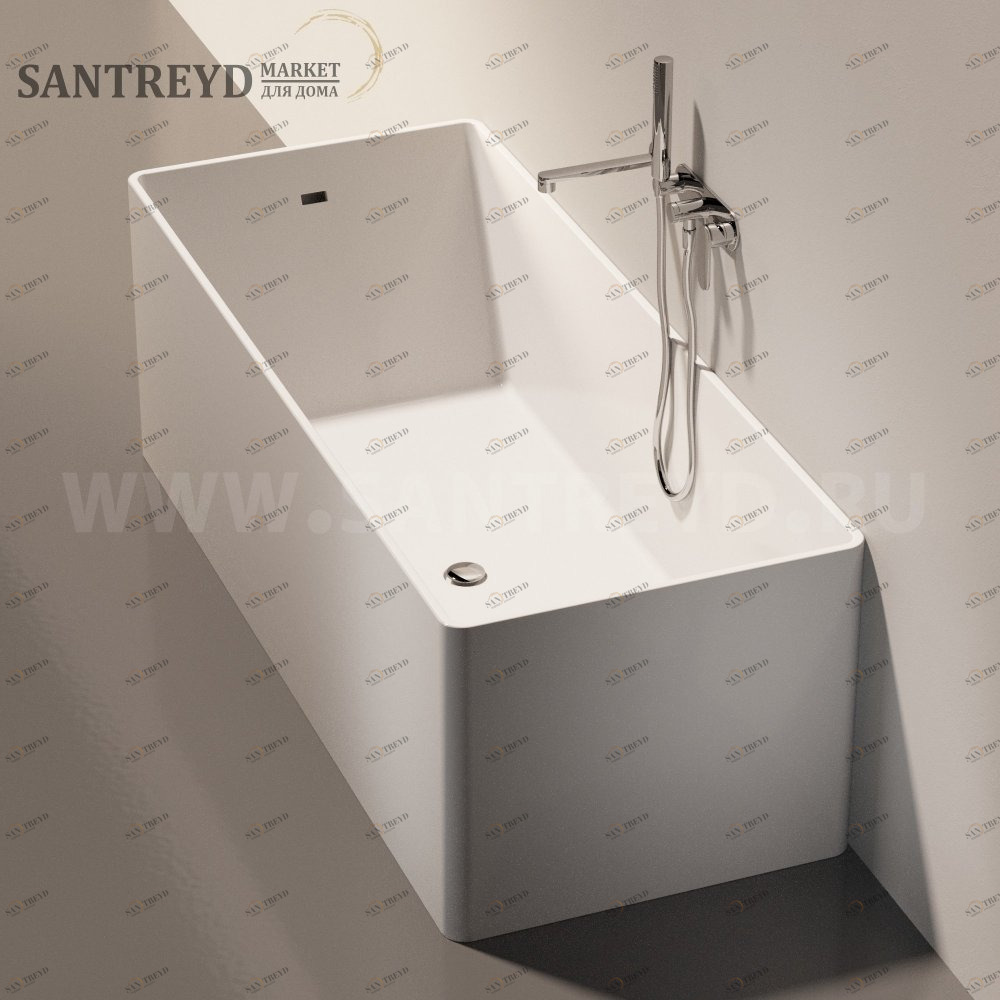 Ванна свободностоящая WASH 170 см серая Ceramica Flaminia MW170BCGREY