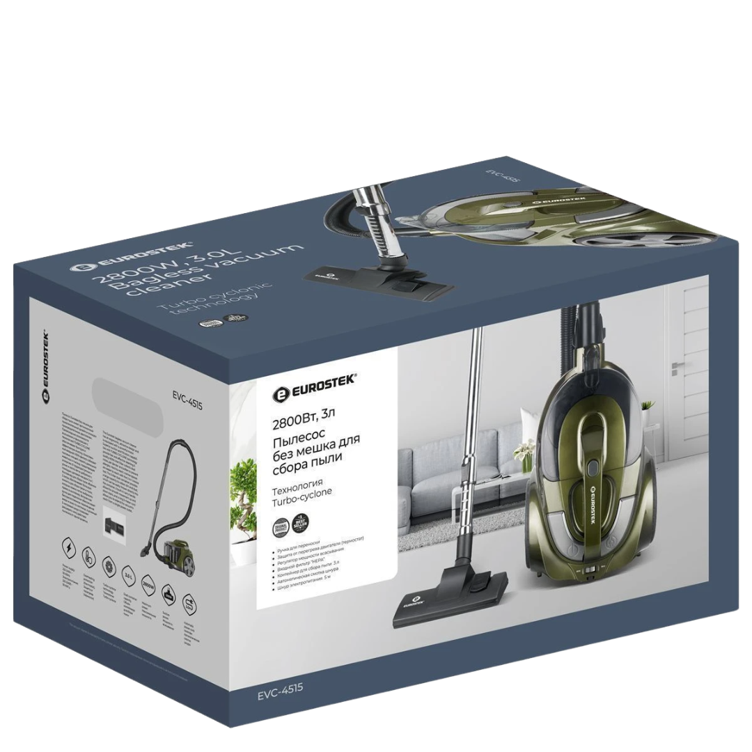 9165700 Пылесос Eurostek EVC-4515 зеленый STDN-0115319 - Вид №4