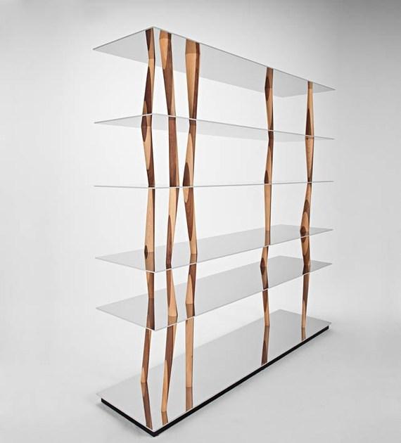 Casamania & Horm Открытый двусторонний книжный шкаф из алюминия и дерева Sendai sun-id-1438272 - Вид №1