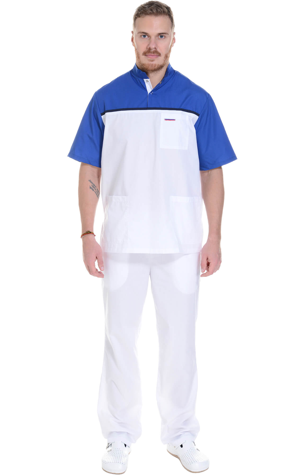 61952 Костюм "Лидер" белый василек  Медицинская одежда  размер 64-66/170-176 Спецодежда  - Вид №12