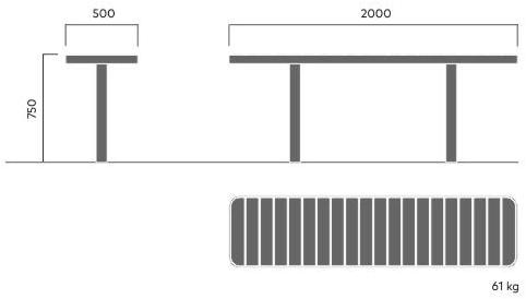 VESTRE Стол для общественных мест из стали и дерева Forum sun-id-1346174 - Вид №13