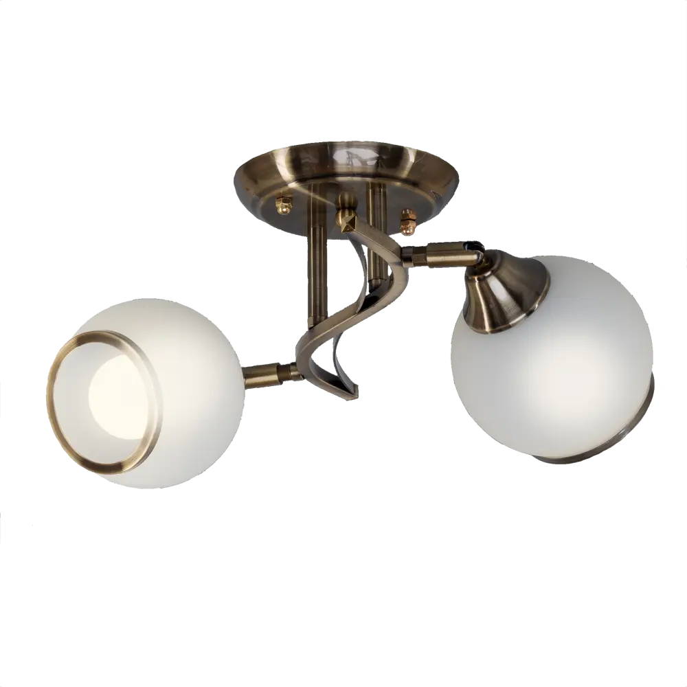 Люстра потолочная КС30056/2C, 2 лампы, 6 м², цвет бронза/бежевый КЛЮЧНИК STLM-2109289