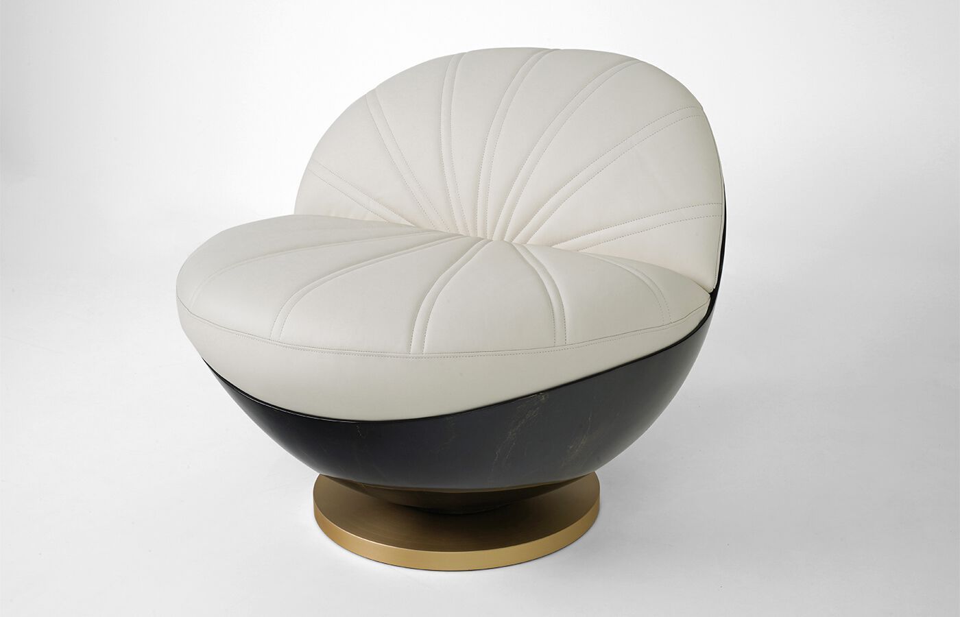 Кожаное вращающееся кресло с каркасом из стекловолокна GANSK Bola ARCH-00072131 - Вид №15