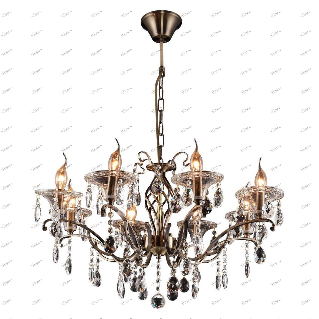 Подвесная люстра Toplight Zoe TL7220D-08AB TOPLIGHT ДИЗАЙНЕРСКИЕ, ZOE BRONZE 00-3887115 Бронза;прозрачный 