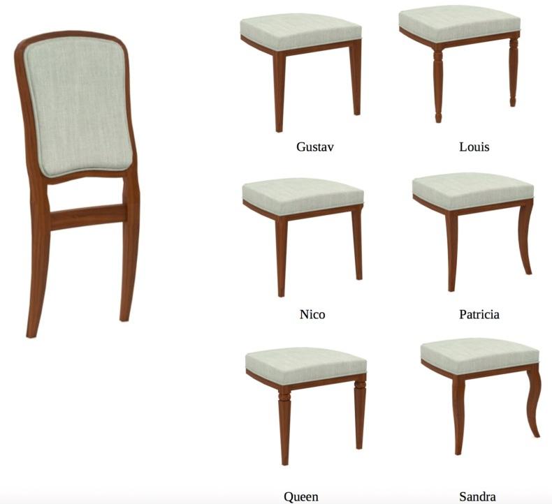 SELVA Стул из бука с обивкой  1614  - Вид №1