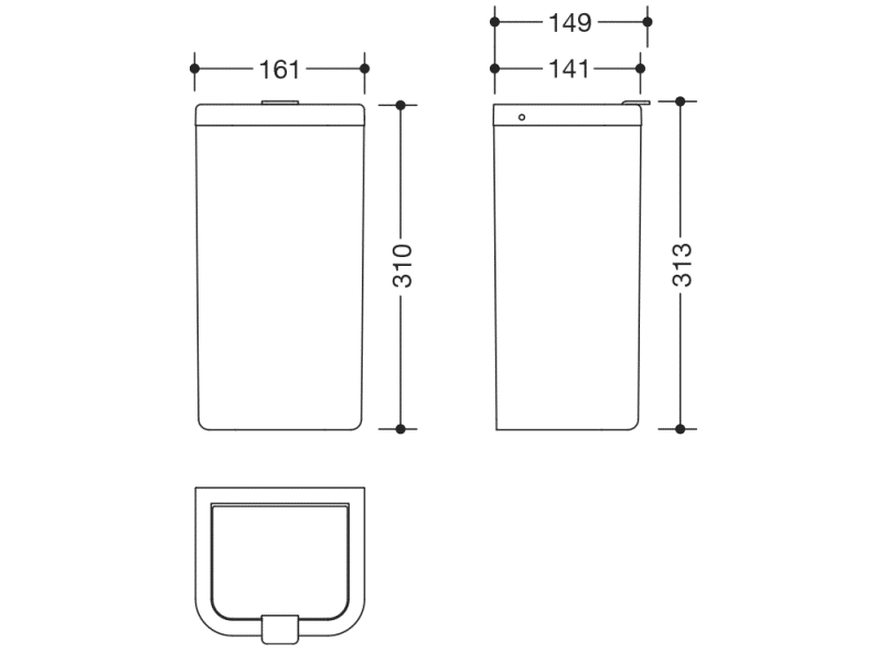 477.05B20499 Санитарная мусорная корзина HEWI Neuheiten SAN  - Вид №5