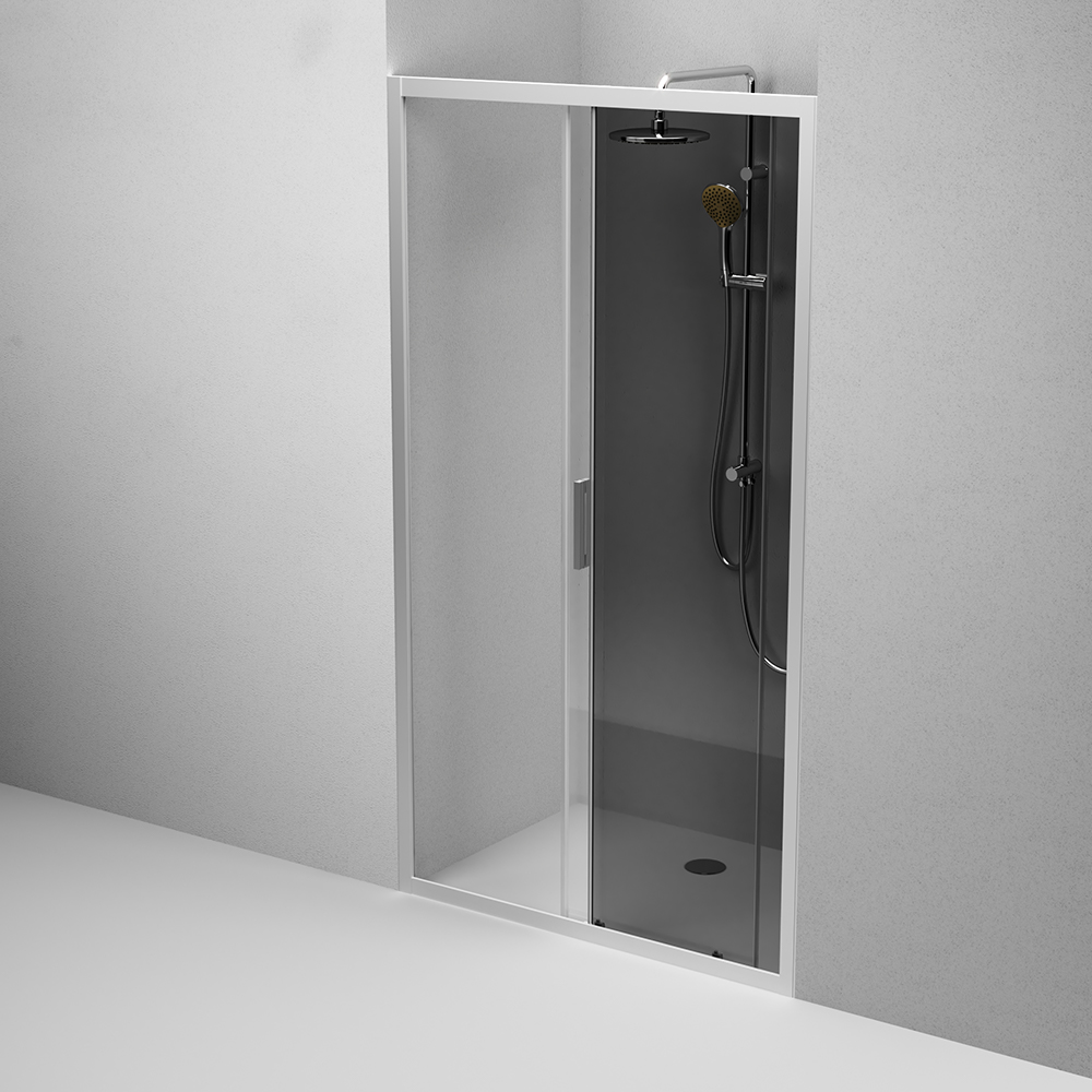 W90G-110-1-195MG Solo Дверь душевая 110х195 стекло тонированное профиль матовый хром AM.PM Gem - Вид №4