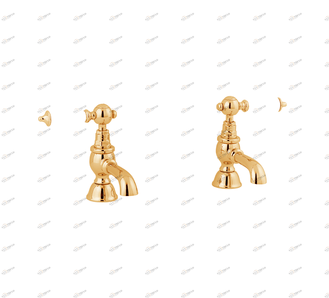 Gentry Home Смеситель для раковины мостик на 2 отверстия 200мм Berkeley Темное золото GH102751 