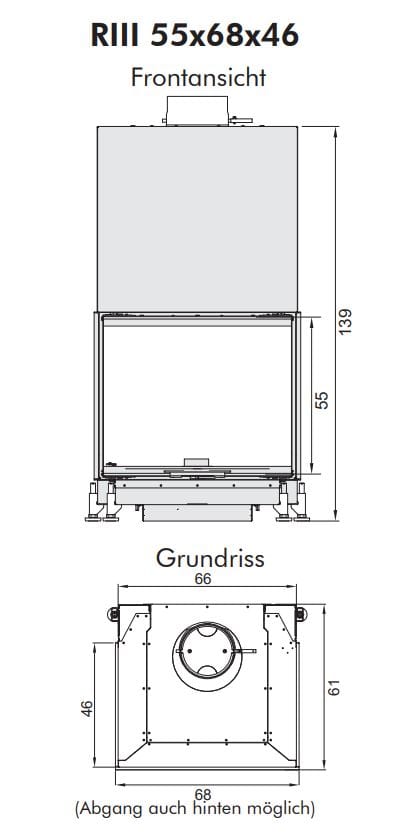 Стальной тройной фасад дровяной камин RÜEGG RIII ARCH-00105280 - Вид №2